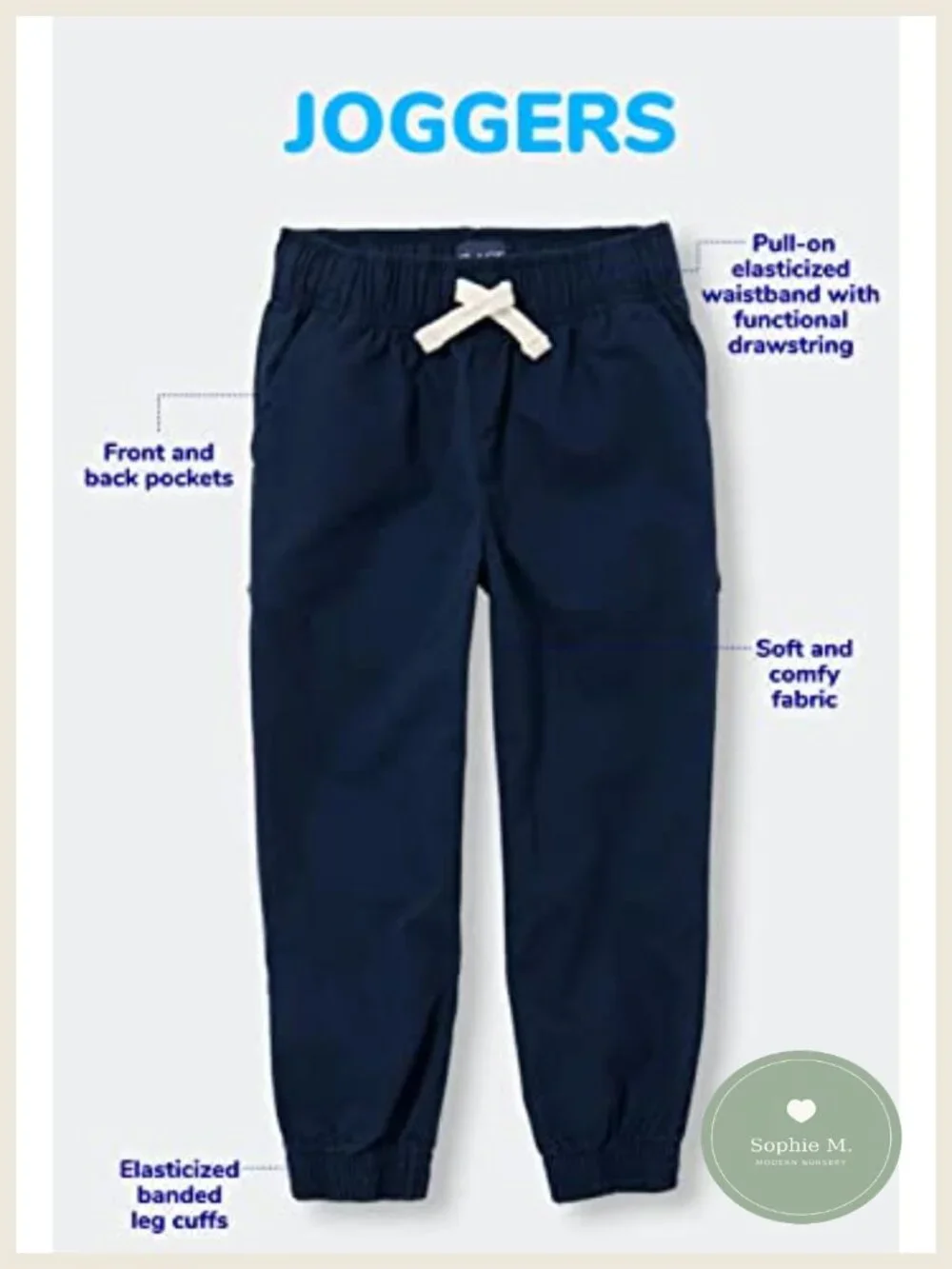 Pack of 3 Boys Toddler Cotton Drawstring Jogger Shorts with Pockets - Kids